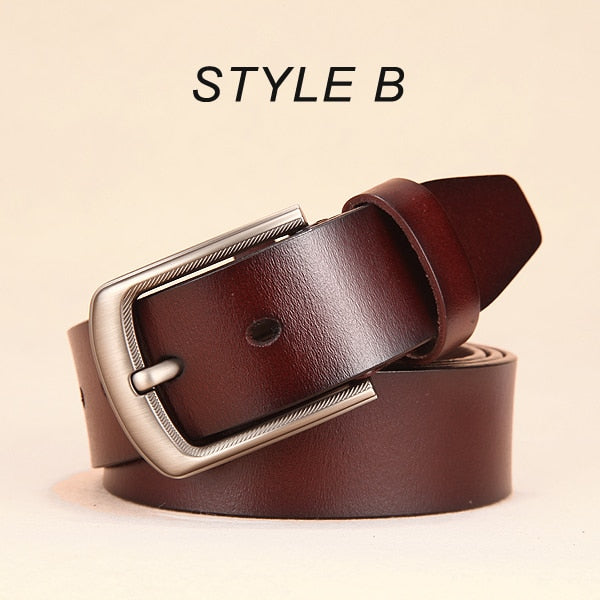 [DWTS]Men Belt Male High Quality Leather Belt Men Male Genuine Leather Strap Luxury Pin Buckle Fancy Vintage Jeans Free Shipping