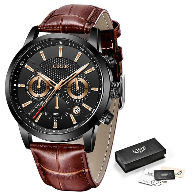 LIGE Chronograph Waterproof Watch