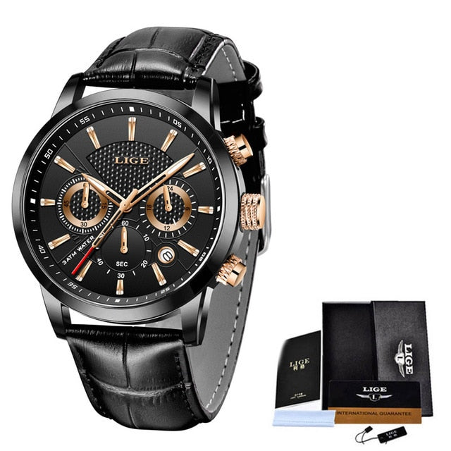 LIGE Chronograph Waterproof Watch