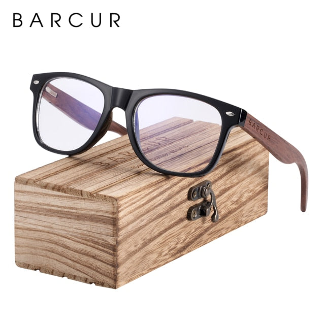 BARCUR Black Walnut  Polarized Sunglasses With Wood Box