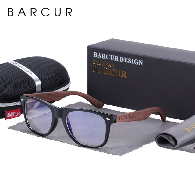 BARCUR Black Walnut  Polarized Sunglasses With Wood Box