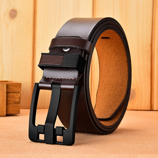 [DWTS]Men Belt Male High Quality Leather Belt Men Male Genuine Leather Strap Luxury Pin Buckle Fancy Vintage Jeans Free Shipping