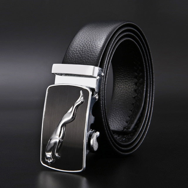 Men Belts Metal Automatic Buckle Brand High Quality Leather Belts for Men Famous Brand Luxury Work Business Strap  ZDP001D