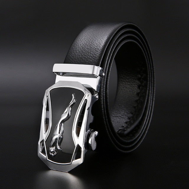 Men Belts Metal Automatic Buckle Brand High Quality Leather Belts for Men Famous Brand Luxury Work Business Strap  ZDP001D