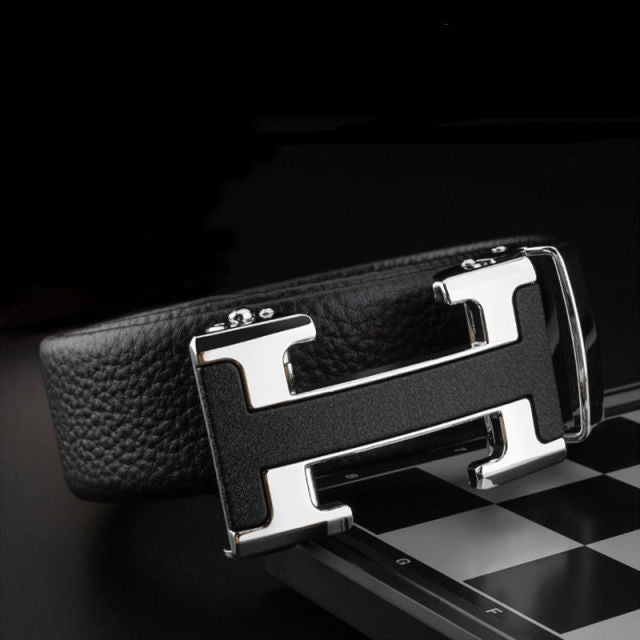 Men Belts Metal Automatic Buckle Brand High Quality Leather Belts for Men Famous Brand Luxury Work Business Strap  ZDP001D