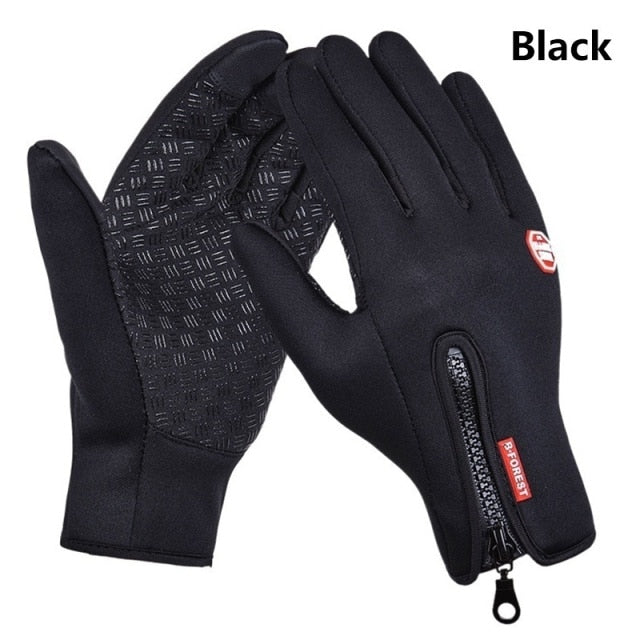 Mens Waterproof, Windproof, Touch-Screen Friendly, Zippered Gloves