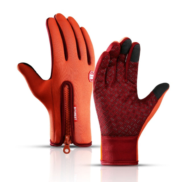 Mens Waterproof, Windproof, Touch-Screen Friendly, Zippered Gloves