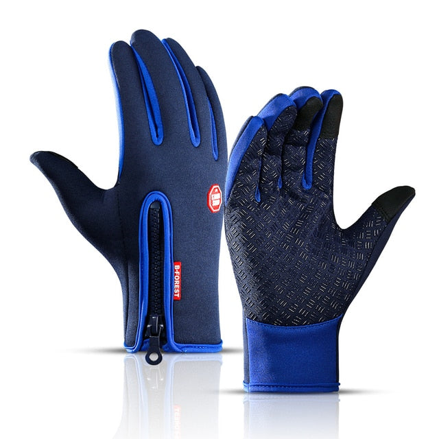 Mens Waterproof, Windproof, Touch-Screen Friendly, Zippered Gloves