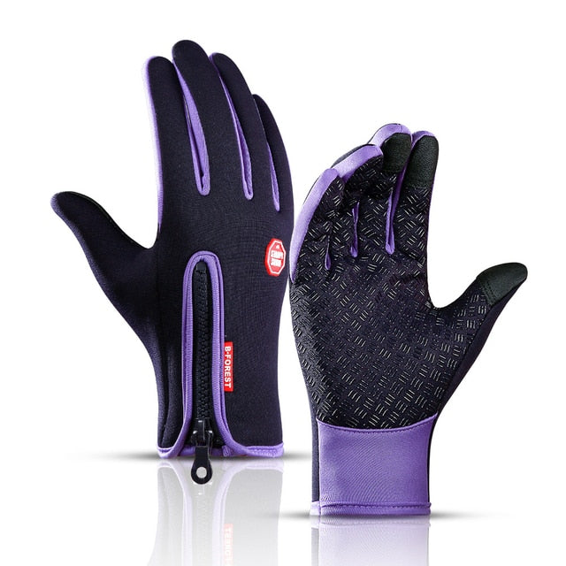 Mens Waterproof, Windproof, Touch-Screen Friendly, Zippered Gloves