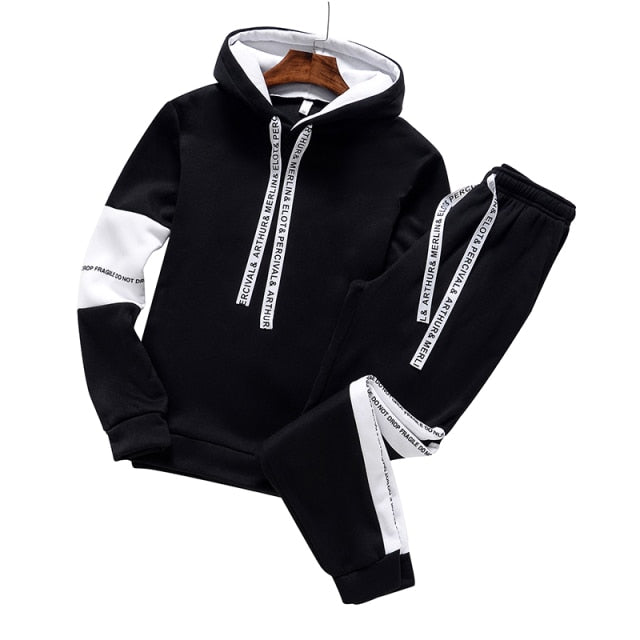 Men Tracksuit Casual Hoodie