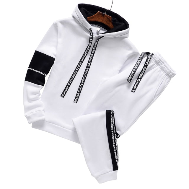 Men Tracksuit Casual Hoodie