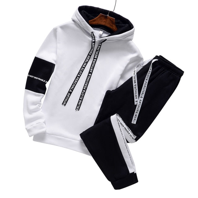 Men Tracksuit Casual Hoodie