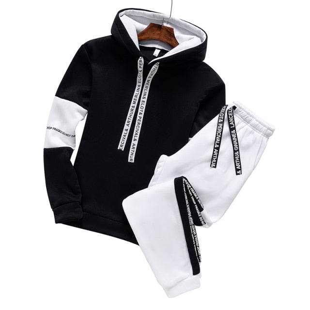 Men Tracksuit Casual Hoodie