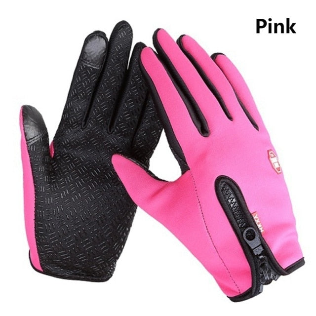 Mens Waterproof, Windproof, Touch-Screen Friendly, Zippered Gloves