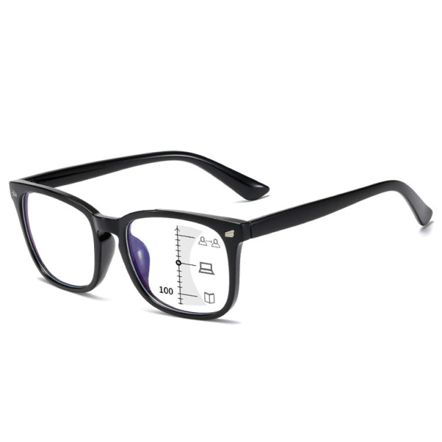 CRIXALIS Square Multifocal Progressive Reading Glasses Men Fashion With Diopters Anti-glare Computer Eyeglasses Women UV400