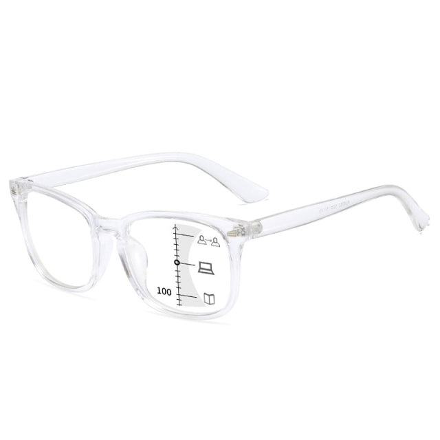 CRIXALIS Square Multifocal Progressive Reading Glasses Men Fashion With Diopters Anti-glare Computer Eyeglasses Women UV400