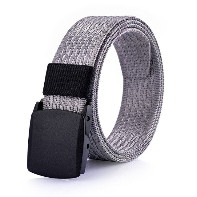 Outdoor Mens POM Buckle Quick Drying Belts Fashion Glaid Pattern Strap Nylon Army Military Tactical Waist Cinto Leisure Jeans