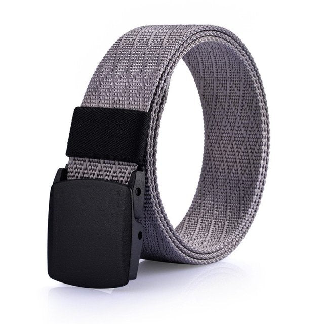 Outdoor Mens POM Buckle Quick Drying Belts Fashion Glaid Pattern Strap Nylon Army Military Tactical Waist Cinto Leisure Jeans