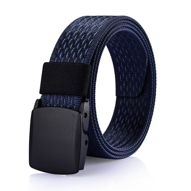 Outdoor Mens POM Buckle Quick Drying Belts Fashion Glaid Pattern Strap Nylon Army Military Tactical Waist Cinto Leisure Jeans