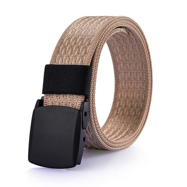 Outdoor Mens POM Buckle Quick Drying Belts Fashion Glaid Pattern Strap Nylon Army Military Tactical Waist Cinto Leisure Jeans