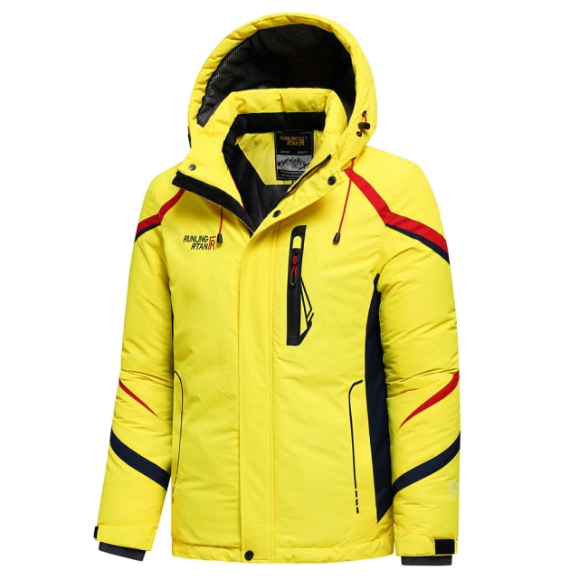 Men Winter New Outdoor Jet Ski Premium Snow Warm Parkas Jacket Coat Men Outwear Casual Hooded Waterproof Thick Fleece Parka Men