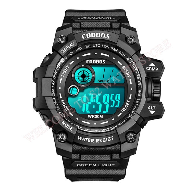 Mens Luminous Silicone Strap Military Wrist Watch