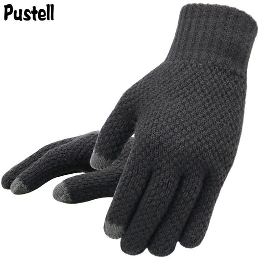 Mens Knitted Gloves, Touch-Screen Friendly