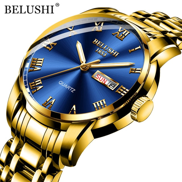 Mens Belushi Luminous Waterproof Stainless Steel Watch