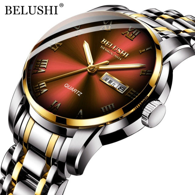 Mens Belushi Luminous Waterproof Stainless Steel Watch