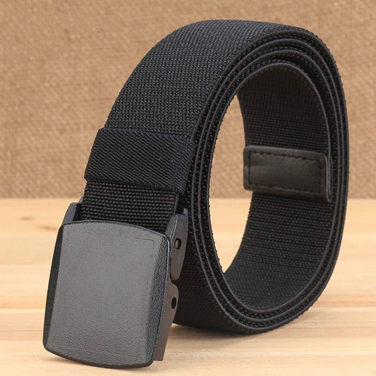 No Metal Free Over Security Elastic Woven Men's Belt Suitable for Men's and Women's Jeans Casual Canvas Waistband Punk