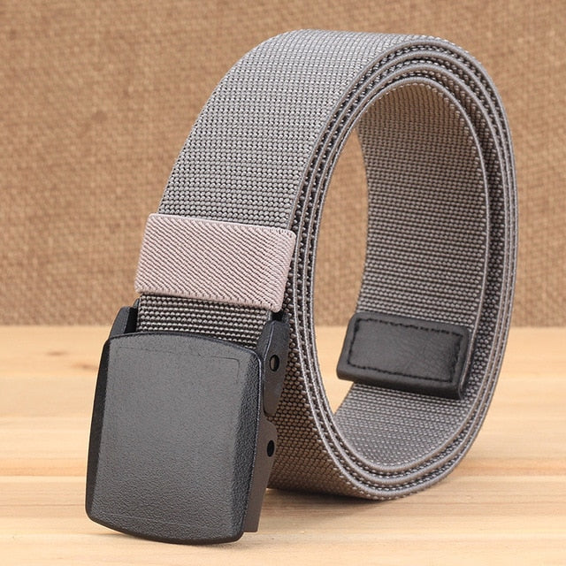 No Metal Free Over Security Elastic Woven Men's Belt Suitable for Men's and Women's Jeans Casual Canvas Waistband Punk