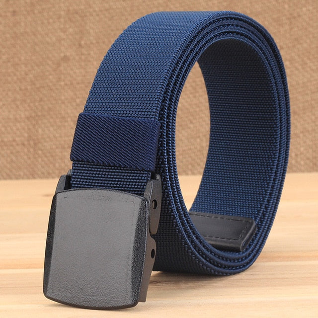 No Metal Free Over Security Elastic Woven Men's Belt Suitable for Men's and Women's Jeans Casual Canvas Waistband Punk