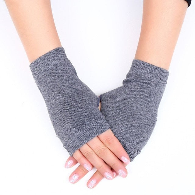 Wool Knitted Fingerless Flip Gloves