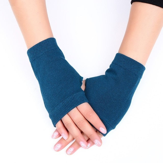 Wool Knitted Fingerless Flip Gloves