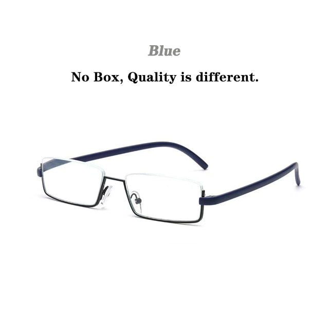 May Flower Metal Anti-Blue Light Reading Glasses Men Half Frame Prescription Eyeglasses Male TR90 Eyewear With Case óculos +1.75