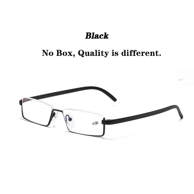 May Flower Metal Anti-Blue Light Reading Glasses Men Half Frame Prescription Eyeglasses Male TR90 Eyewear With Case óculos +1.75