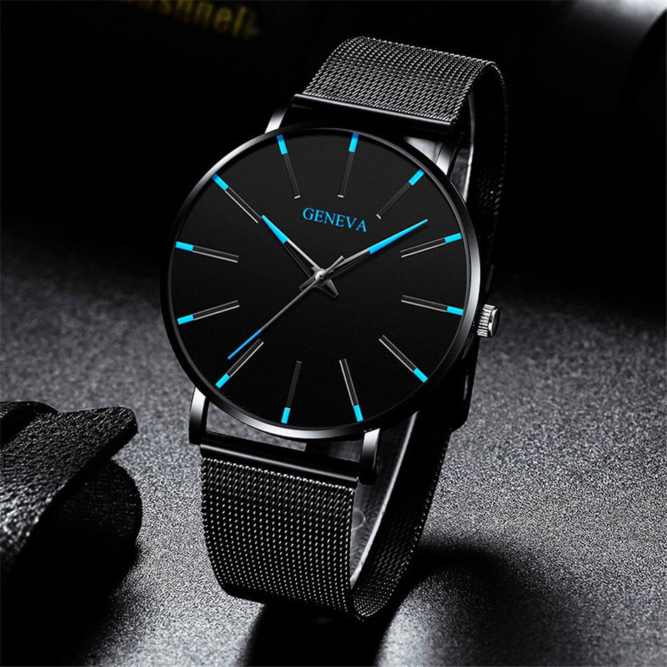 Men's 2021 Minimalist Ultra Thin Stainless Steel Quartz Wristwatch