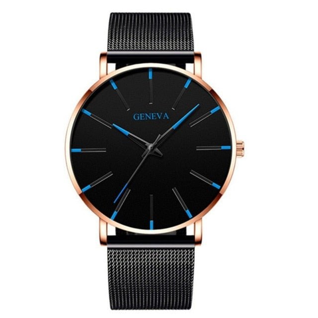 Men's 2021 Minimalist Ultra Thin Stainless Steel Quartz Wristwatch