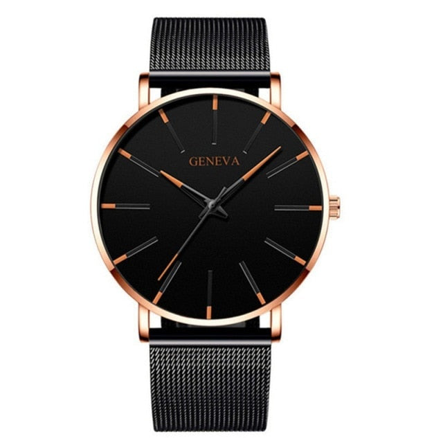 Men's 2021 Minimalist Ultra Thin Stainless Steel Quartz Wristwatch