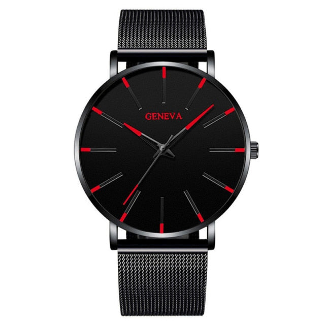 Men's 2021 Minimalist Ultra Thin Stainless Steel Quartz Wristwatch