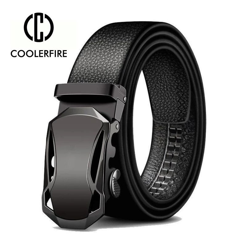 Men Belts Metal Automatic Buckle Brand High Quality Leather Belts for Men Famous Brand Luxury Work Business Strap  ZDP001D