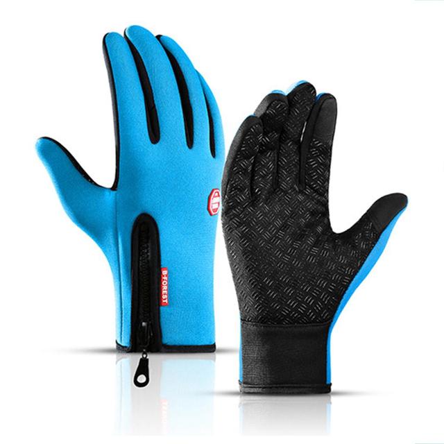 Mens Touch-Screen Friendly,Waterproof,Windproof, Zippered Gloves