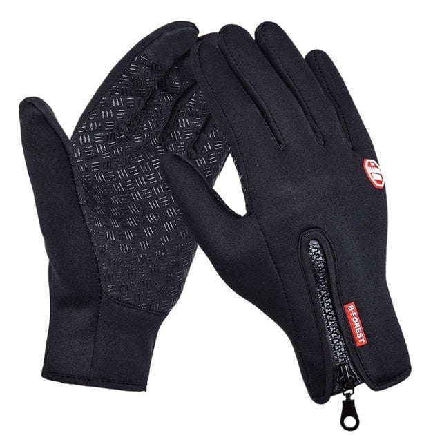 Mens Touch-Screen Friendly,Waterproof,Windproof, Zippered Gloves