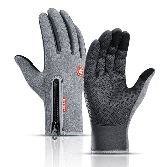 Mens Touch-Screen Friendly,Waterproof,Windproof, Zippered Gloves