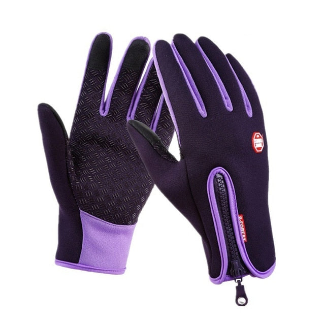 Mens Touch-Screen Friendly,Waterproof,Windproof, Zippered Gloves