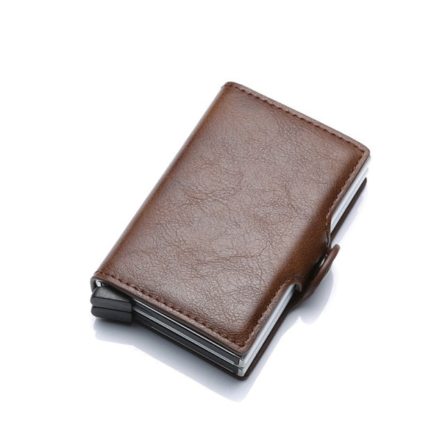 Rfid Blocking Leather And Aluminum Credit Card Holder