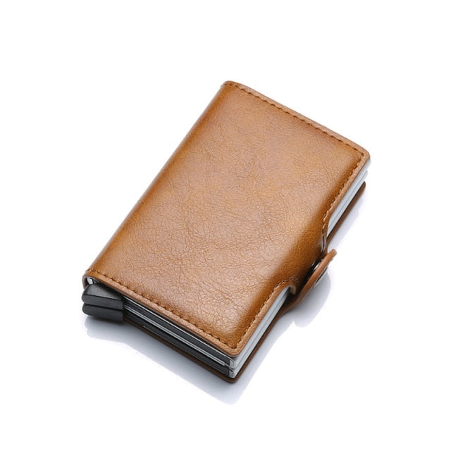 Rfid Blocking Leather And Aluminum Credit Card Holder