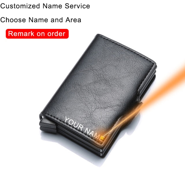 Rfid Blocking Leather And Aluminum Credit Card Holder