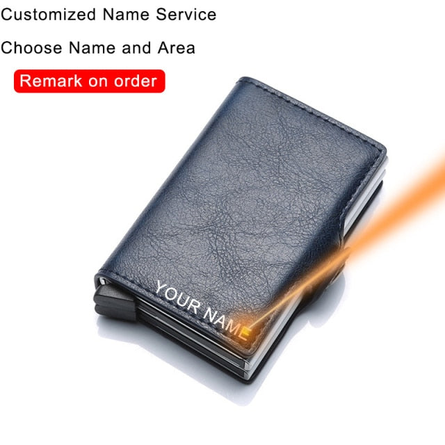 Rfid Blocking Leather And Aluminum Credit Card Holder