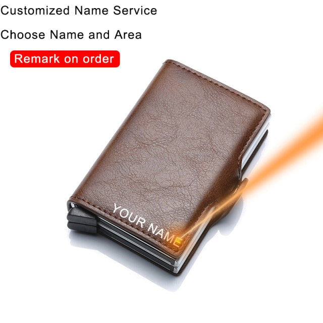 Rfid Blocking Leather And Aluminum Credit Card Holder